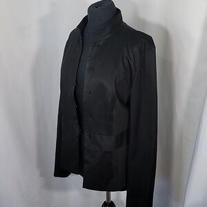 MAC & JAC Button Up Mandarin Collar Lined Jacket Coat